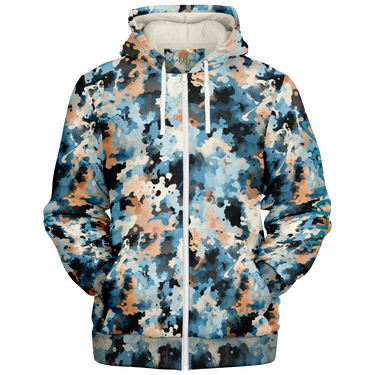 Chokefish™ Microfleece Zip-Up Hoodie Acid-Wash Colors-003